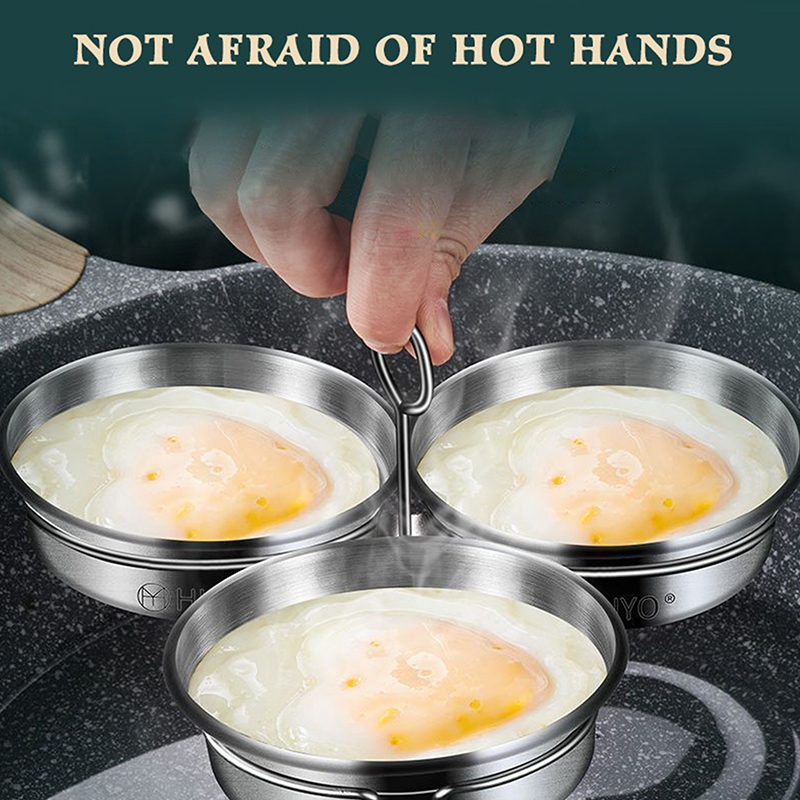 Egg Waffle Pan - 【K】3-in-1 Stainless Steel Egg Poacher Poaching