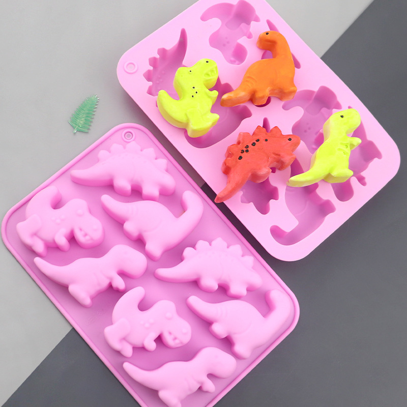Donut Mold Silicone - Blues Wholesale 8 Dinosaurs Cartoon Silicone