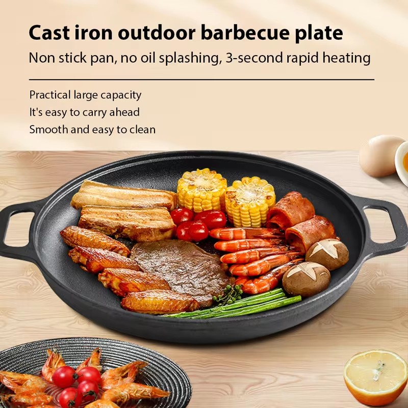 Heavy-Duty Cast Iron Fry Pan w - Egg Waffle Pan review and price