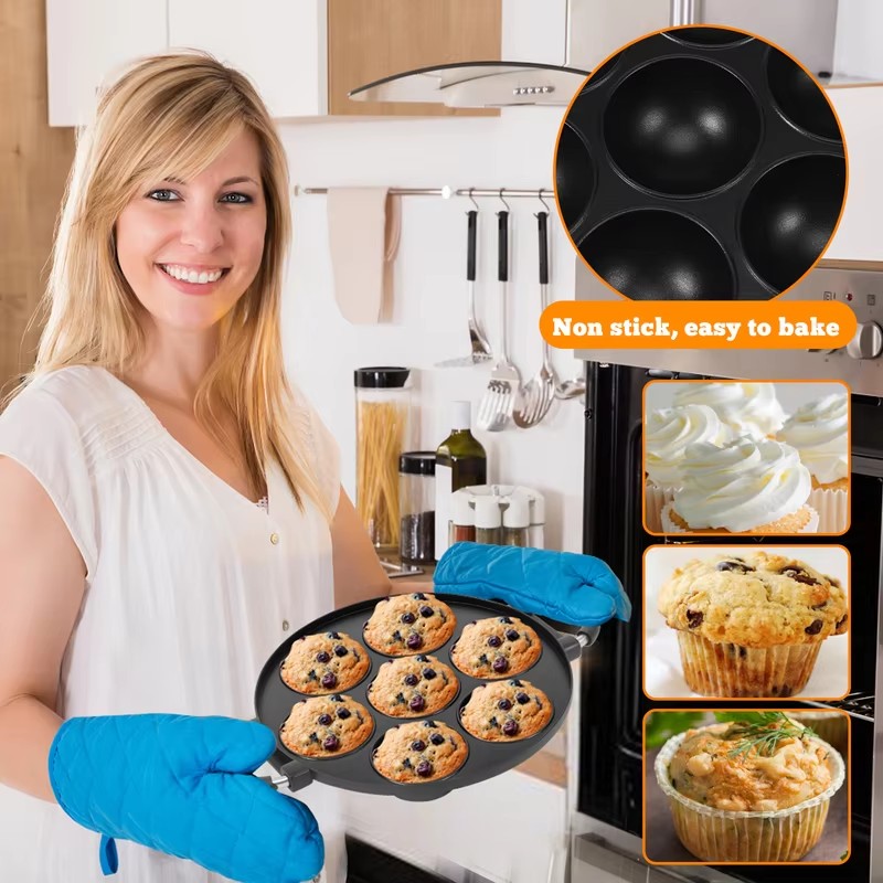 7-Cavity Aluminum Mold for Pan - Egg Waffle Pan review and price