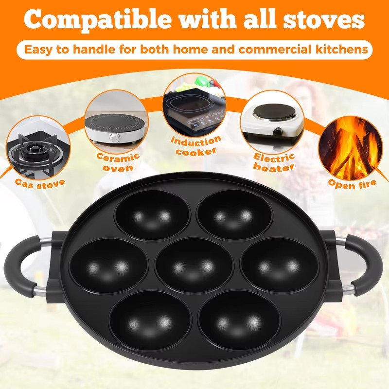 7-Cavity Aluminum Mold for Pan - Egg Waffle Pan review and price