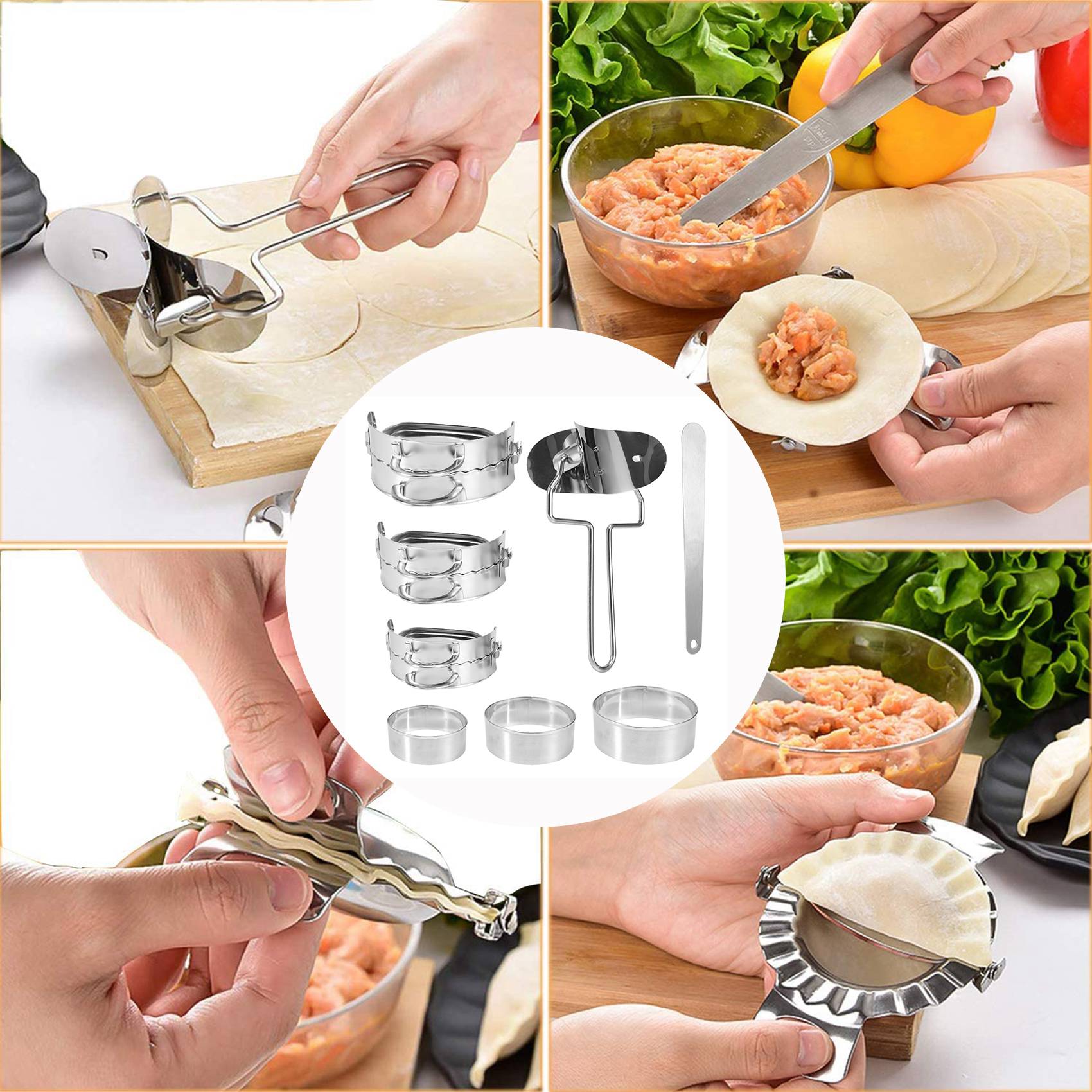 ABKW-Dumplings Maker 8 Pcs, Pr - Dumpling Press Set review and price